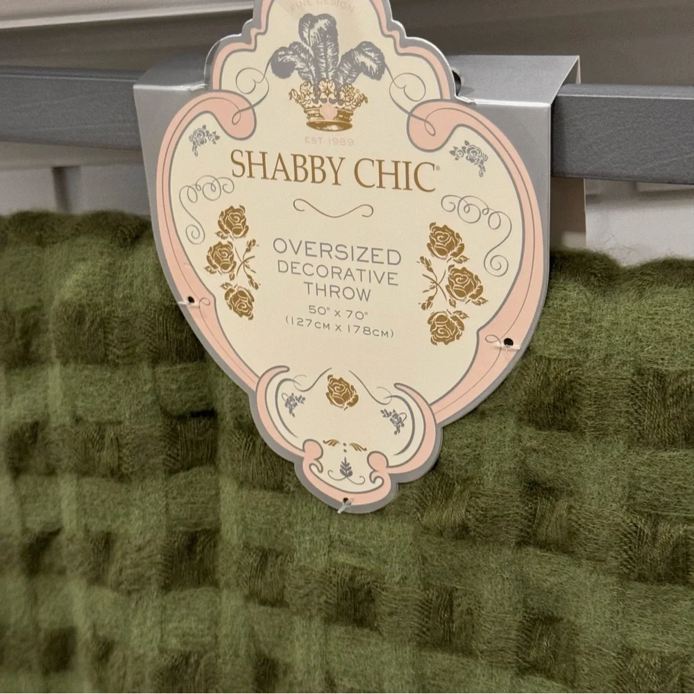 SHABBY CHIC | Oversized Decorative Olive/ Green THROW